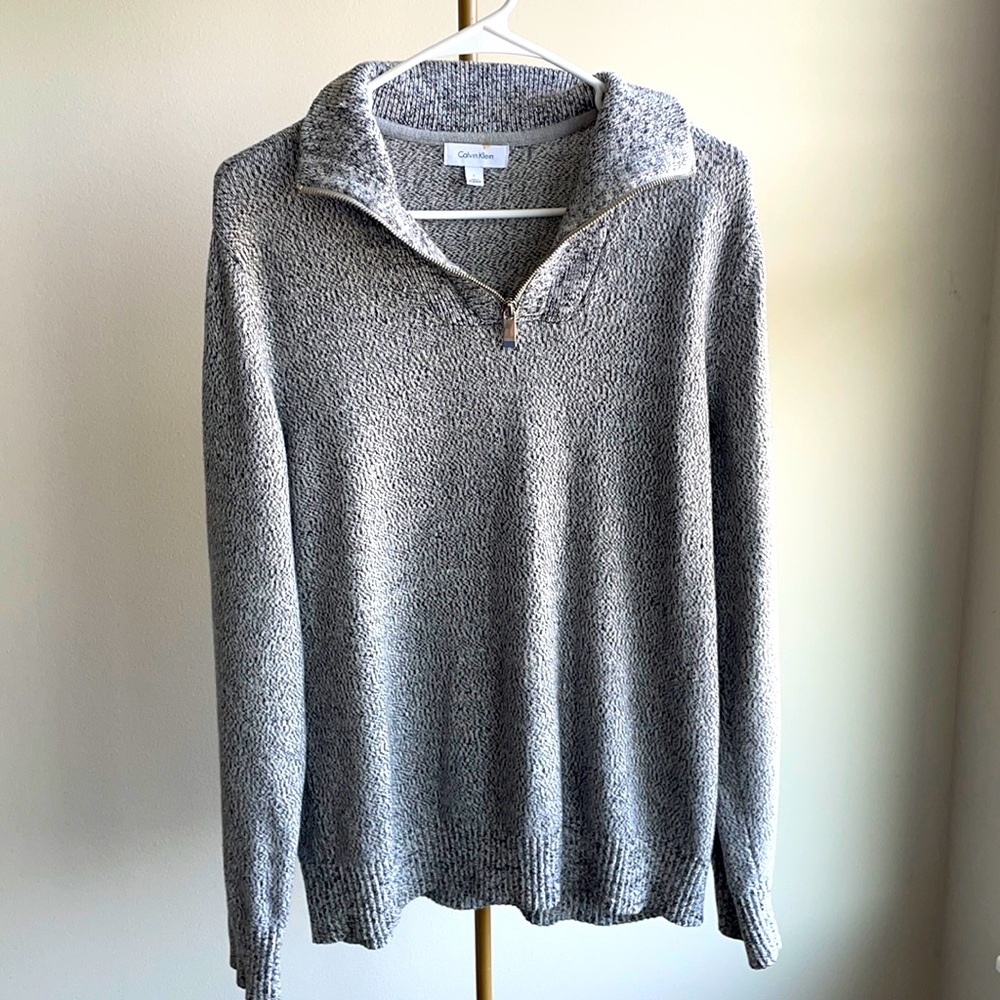 Calvin Klein Grey and White Pullover for Men